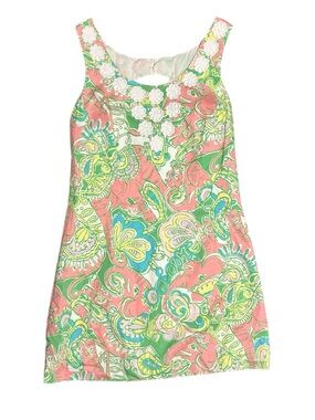 Lilly Pulitzer Pink and Green Paisley Shift Dress